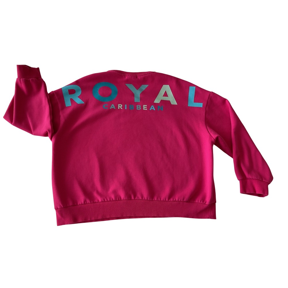 Royal Caribbean Pink Graphic Crewneck Sweatshirt Women Small Fleece Souvenir